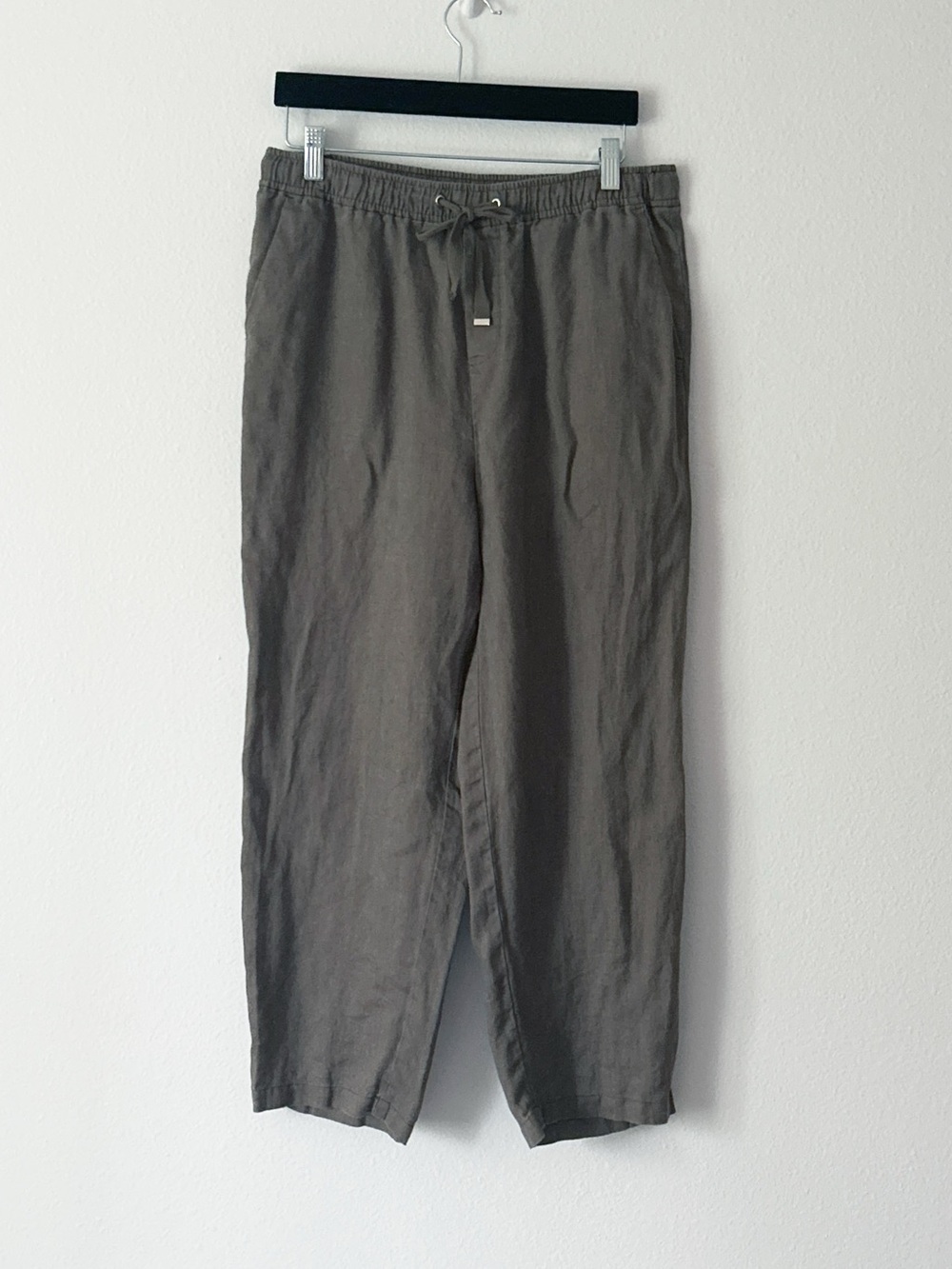 Mango 100% Linen Cropped Pants